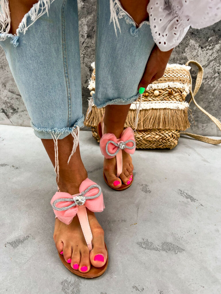 Ružové sandále s mašľou TAHLIA+ - next