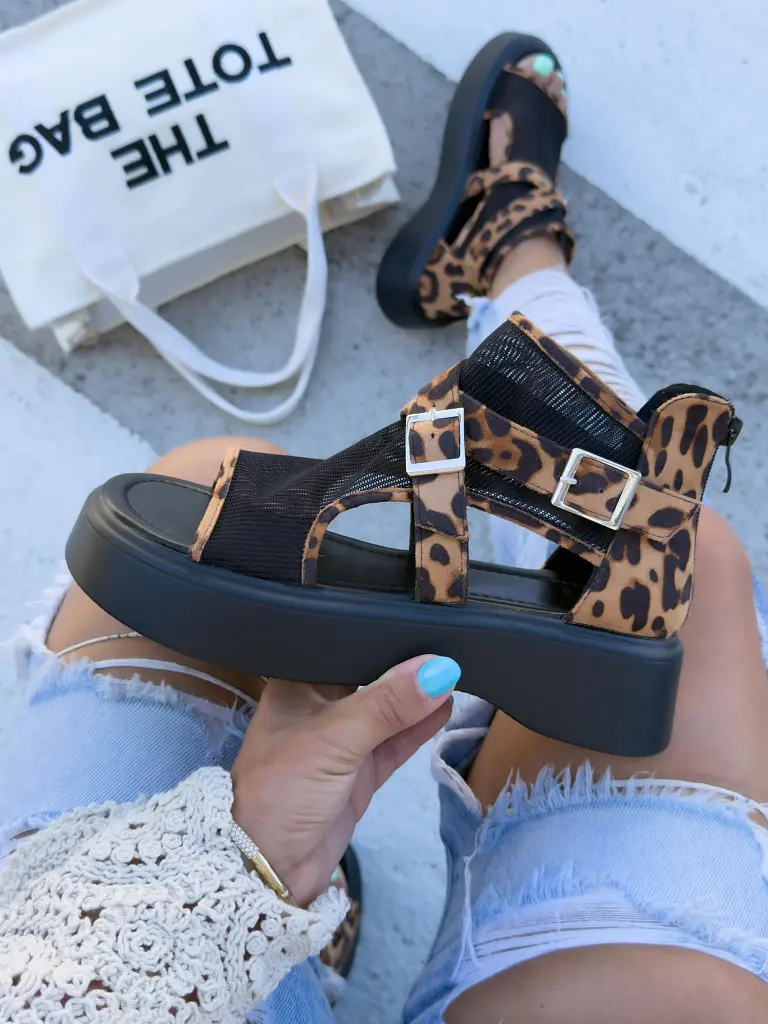 Leopardie dámske sandále ZINEB