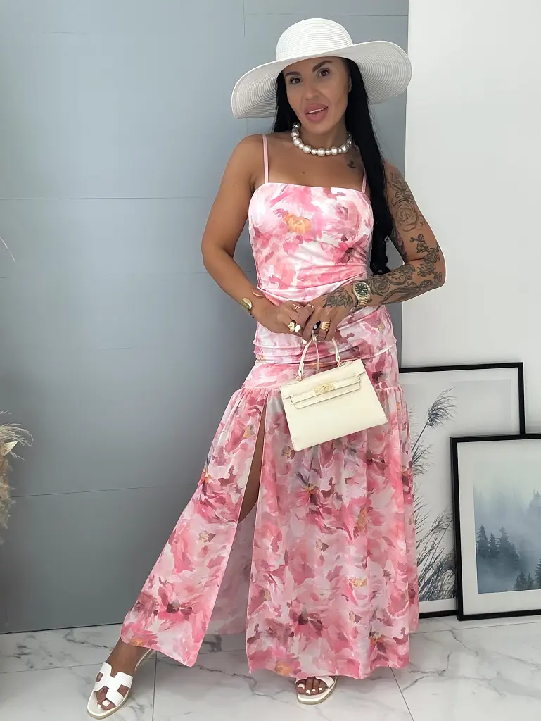 Dlhé kvetované šaty s predným rozparkom JULIE - next