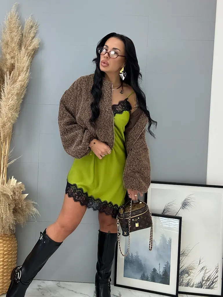 Saténové šaty so čipkou LAYLAH