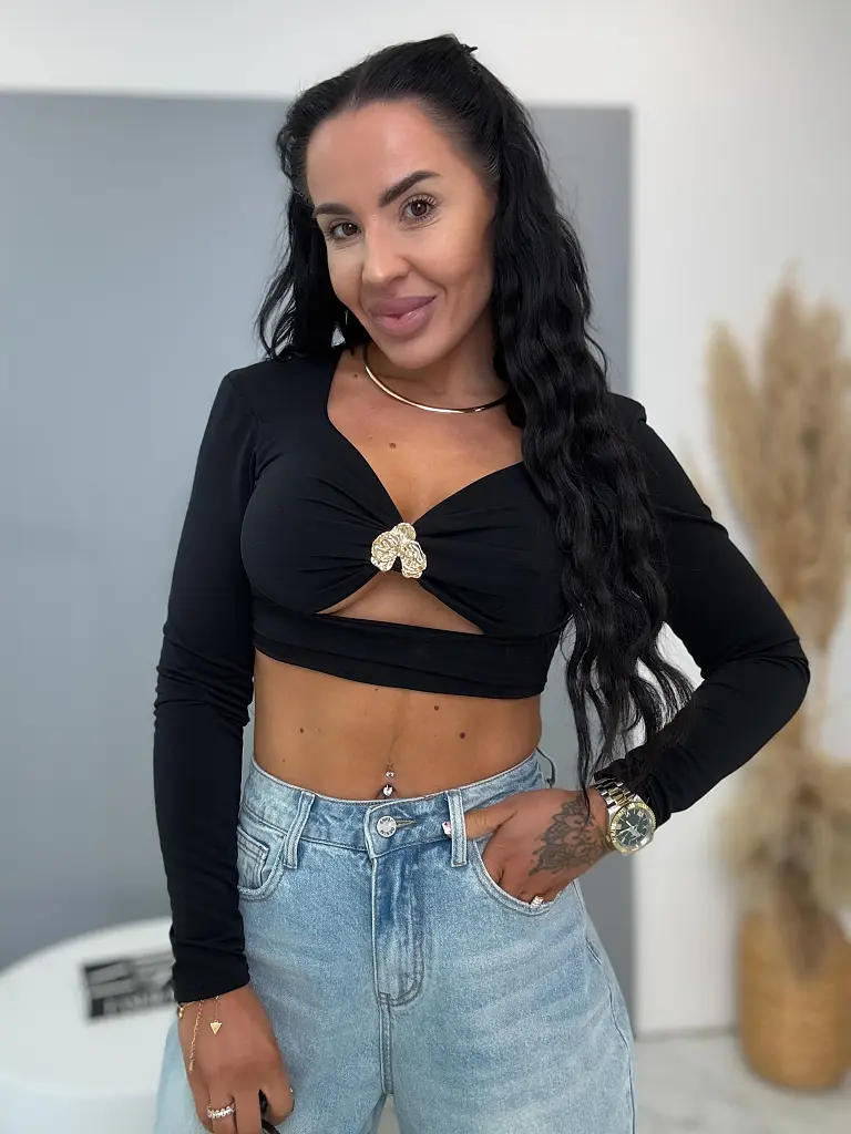 Crop-top so zlatou ozdobou ZARIE - next