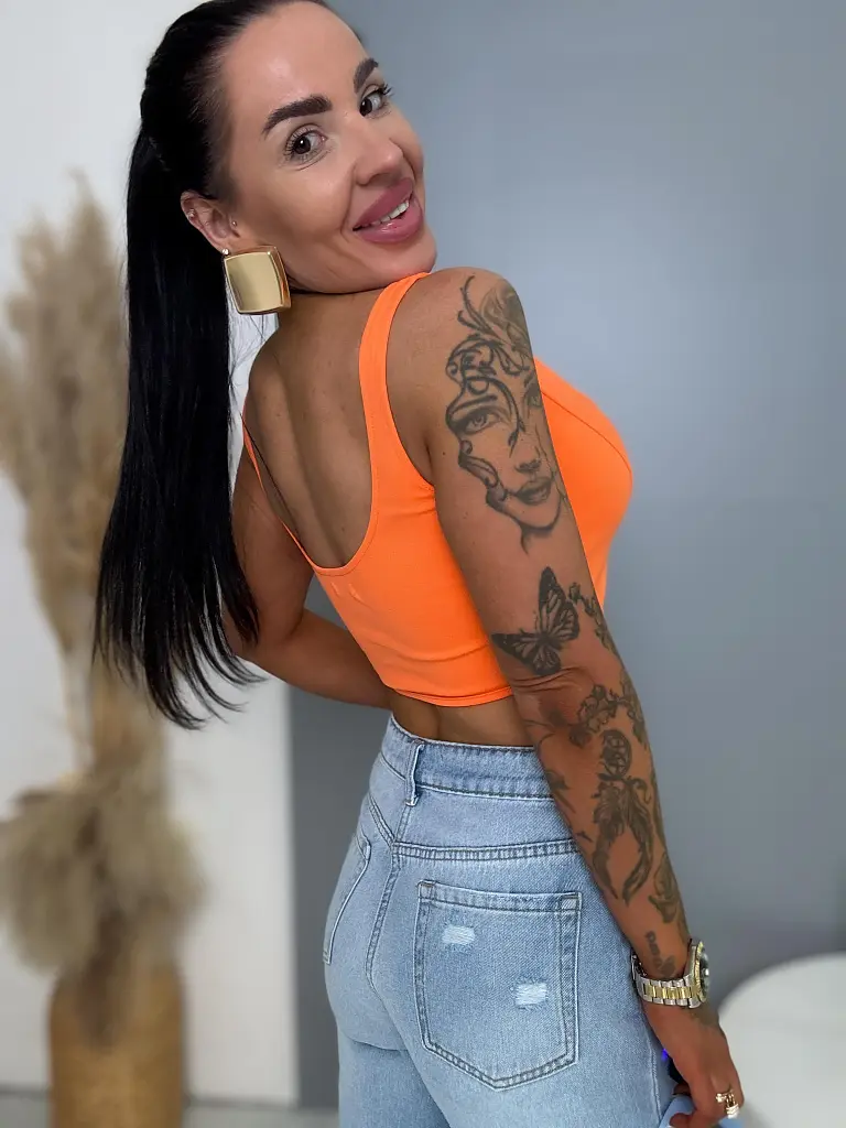 Orange crop-top CALLA - next